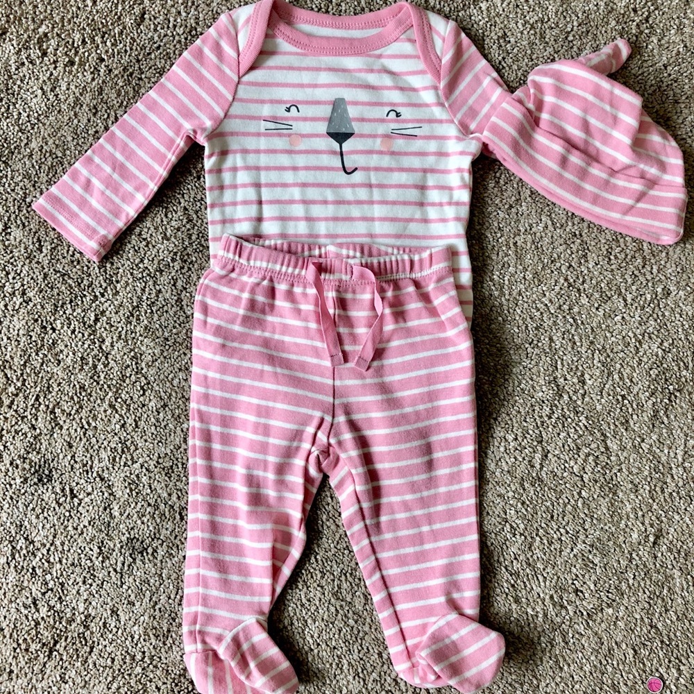 Gap 0-3 month pink 3 piece outfit